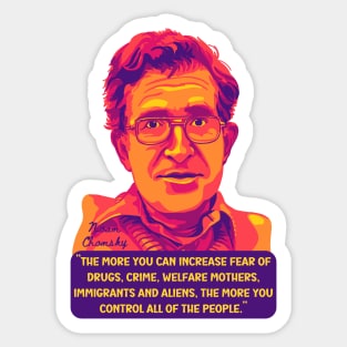 Noam Chomsky Portrait and Quote Sticker